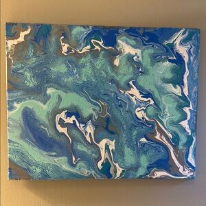 Custom acrylic pour home decor painting 16X 20 canvas